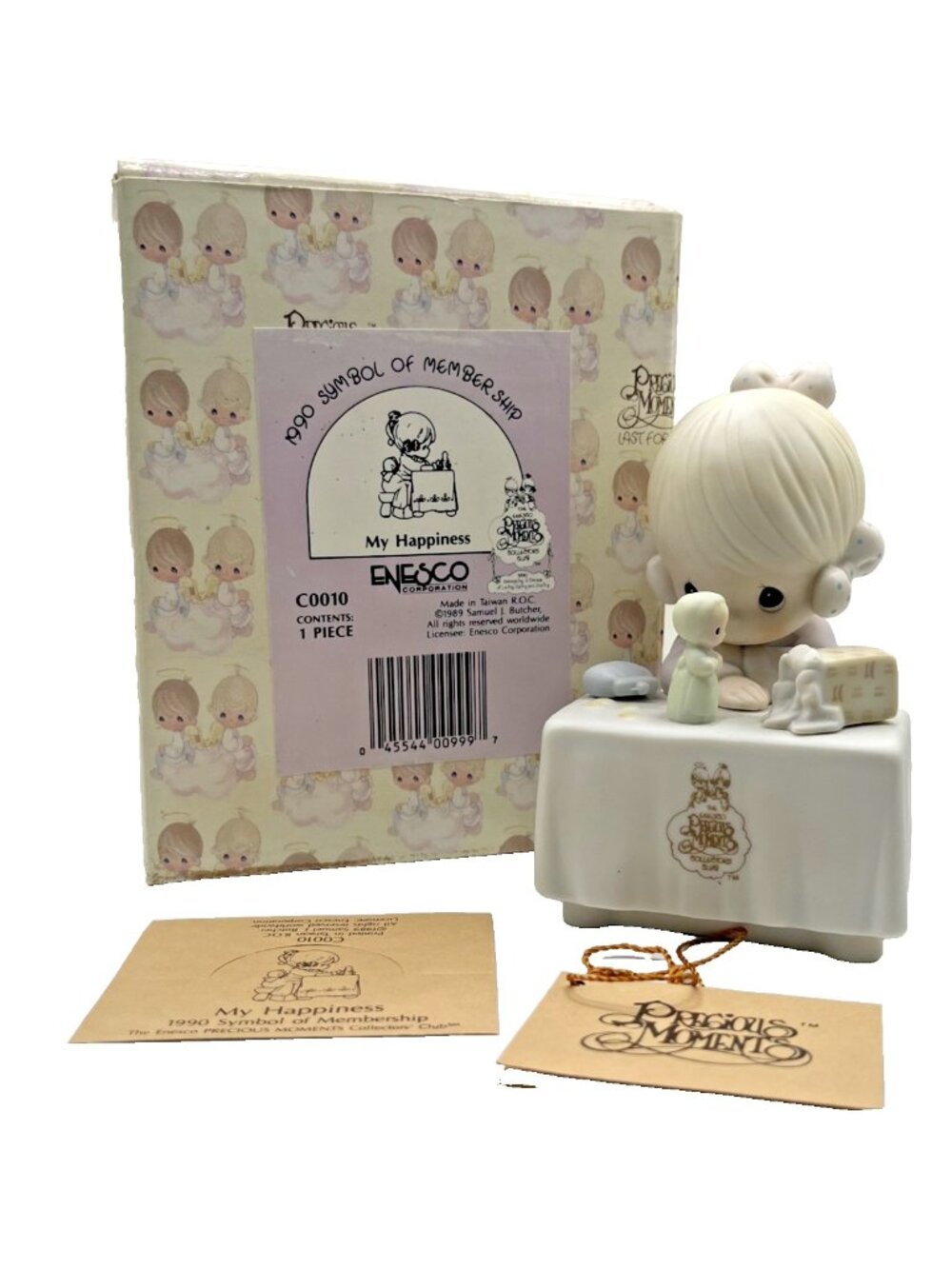 Vintage 1989 Precious Moments My Happiness Figurine Boxed & Paperwork